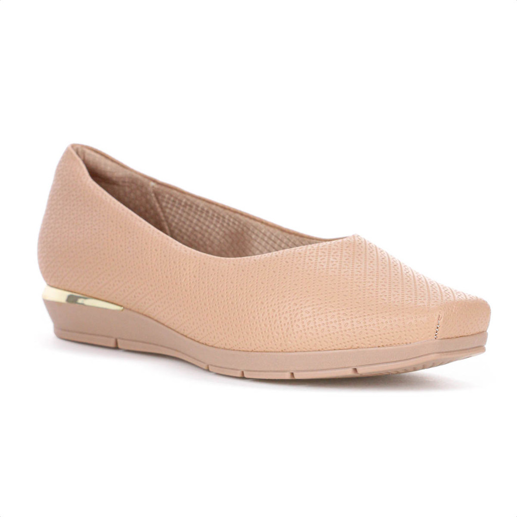 Sapatilha Piccadilly Maxi Salto Baixo Fernanda Bege - Feminino em Oferta na Shopee