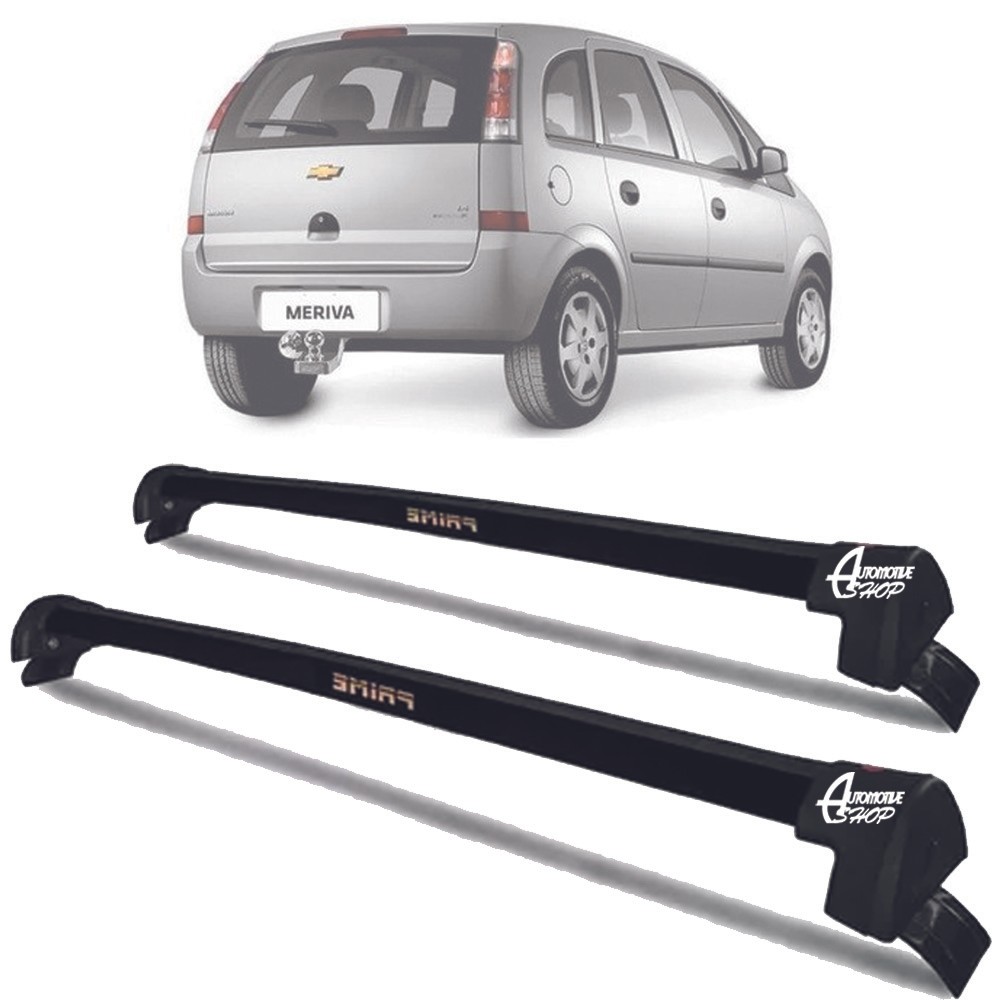 Rack Teto Aluminio Prime GM Meriva 02 até 2012 Preto PR127