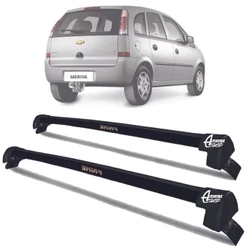 Rack Teto Aluminio Prime GM Meriva 02 até 2012 Preto PR127