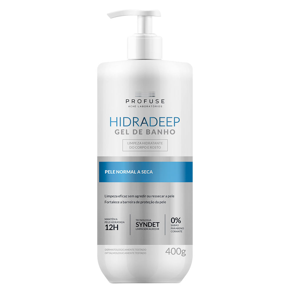 Hidradeep Gel de Banho Profuse Limpeza Hidratante Corporal e Facial 400g - Beauty