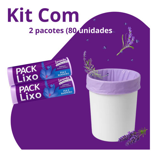 Kit 2 Saco Lixo Perfumado Banheiro E Pia Lavanda Anti Odor em Oferta na Shopee