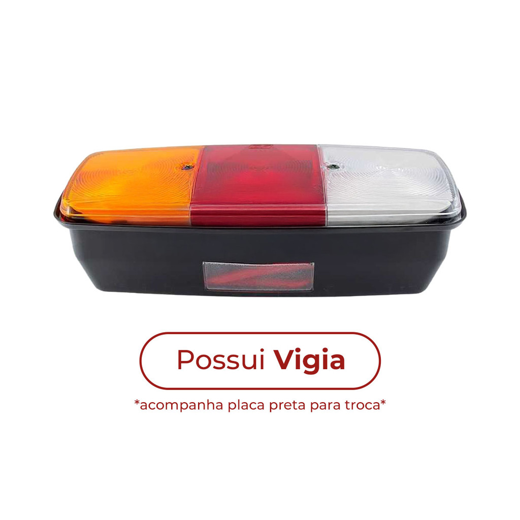 Detalhes do Par Lanterna de Caminhão Traseira Tricolor GF 24v com Vigia MB 708 608 Carreta Mercedes-Benz Antigo