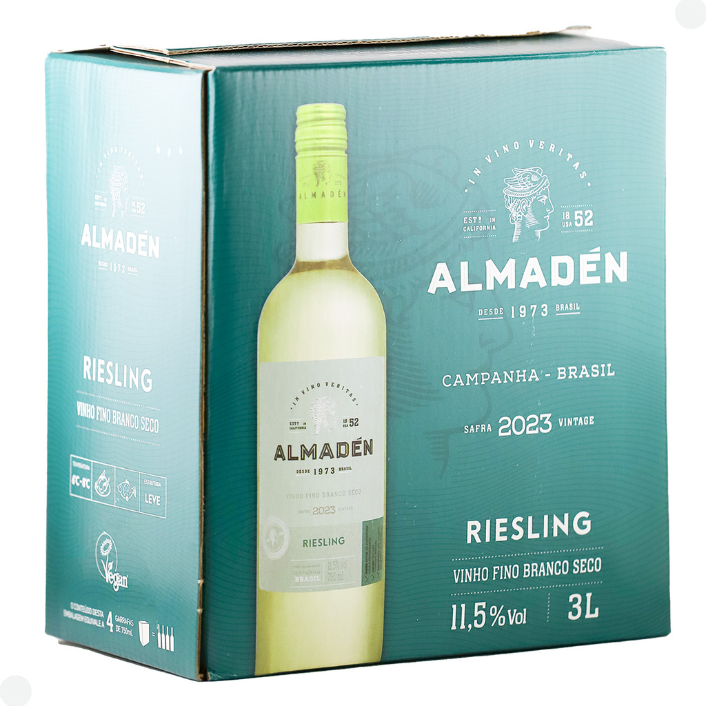 Vinho Nacional Almadén Riesling Branco Seco Bag in Box 3l