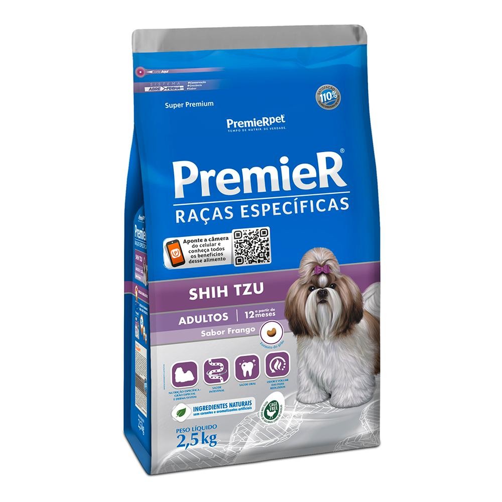 Ração Premier Raças Específicas Shih Tzu Frango Cães Adultos 2,5kg em Oferta na Shopee