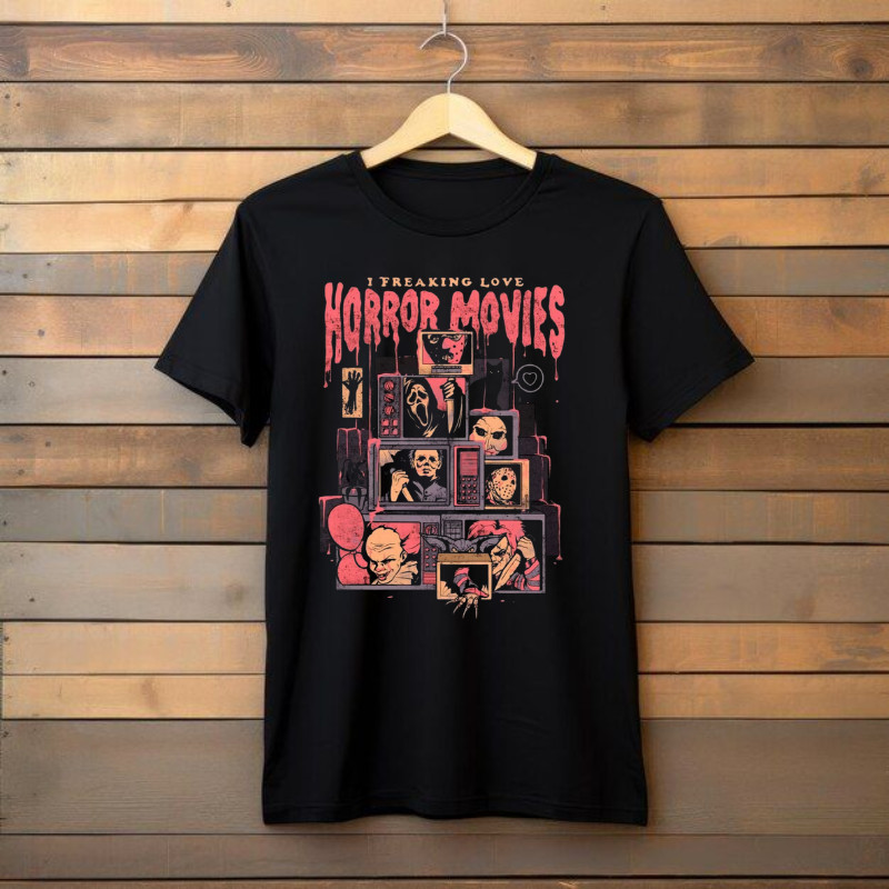 Camiseta Halloween Unissex T-shirt Estampada Horror Movies Masculino Blusa Personagens Filmes de Terror Feminino Algodão