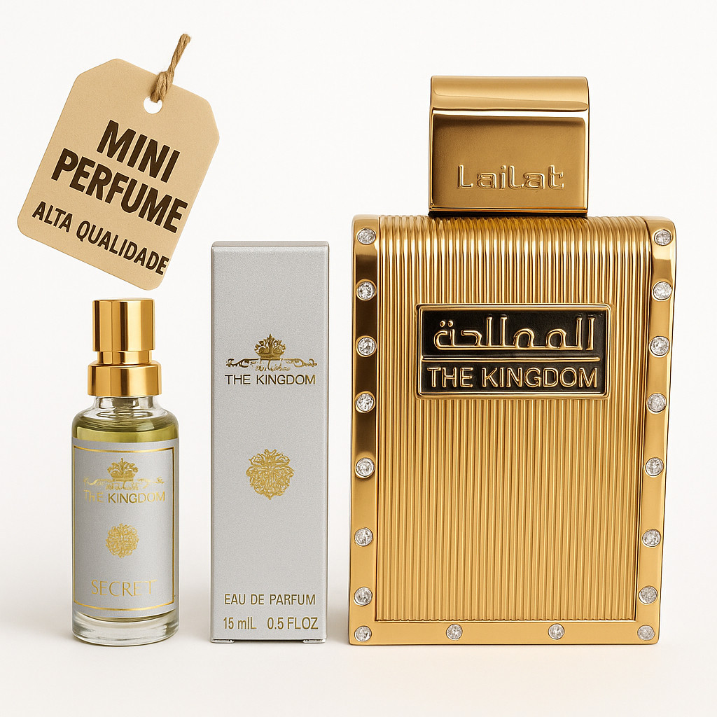 Perfume Masculino The Kingdom Lattafa 15ml - Mini Importado | Aromático Amadeirado | Alta Fixação em Oferta na Shopee