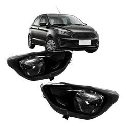 Par Farol Ford Ka 2019 2020 Máscara Negra Manual C/ Garanti