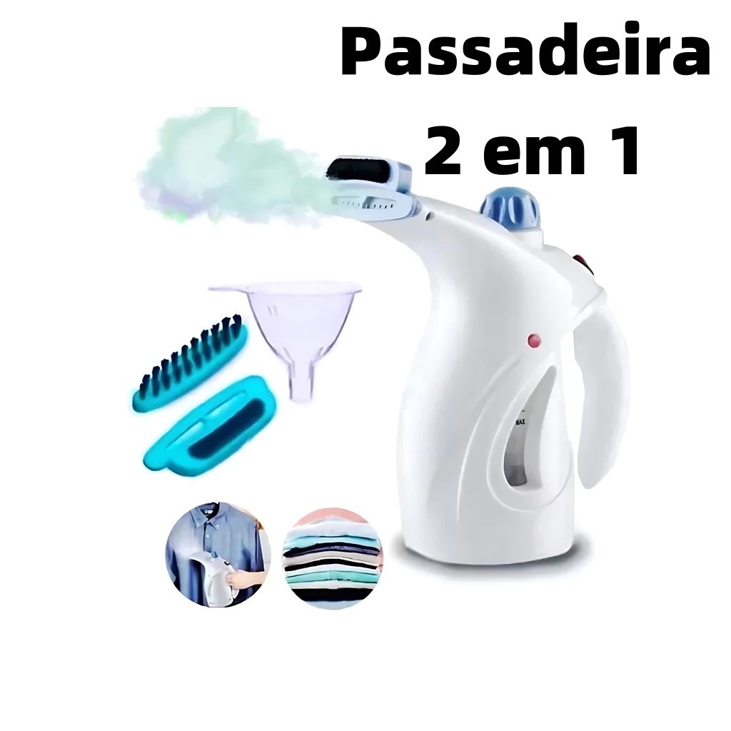 Passadeira 110v 2 em 1 Vaporizador A Vapor De Roupas Tira Amasso Portátil 800w