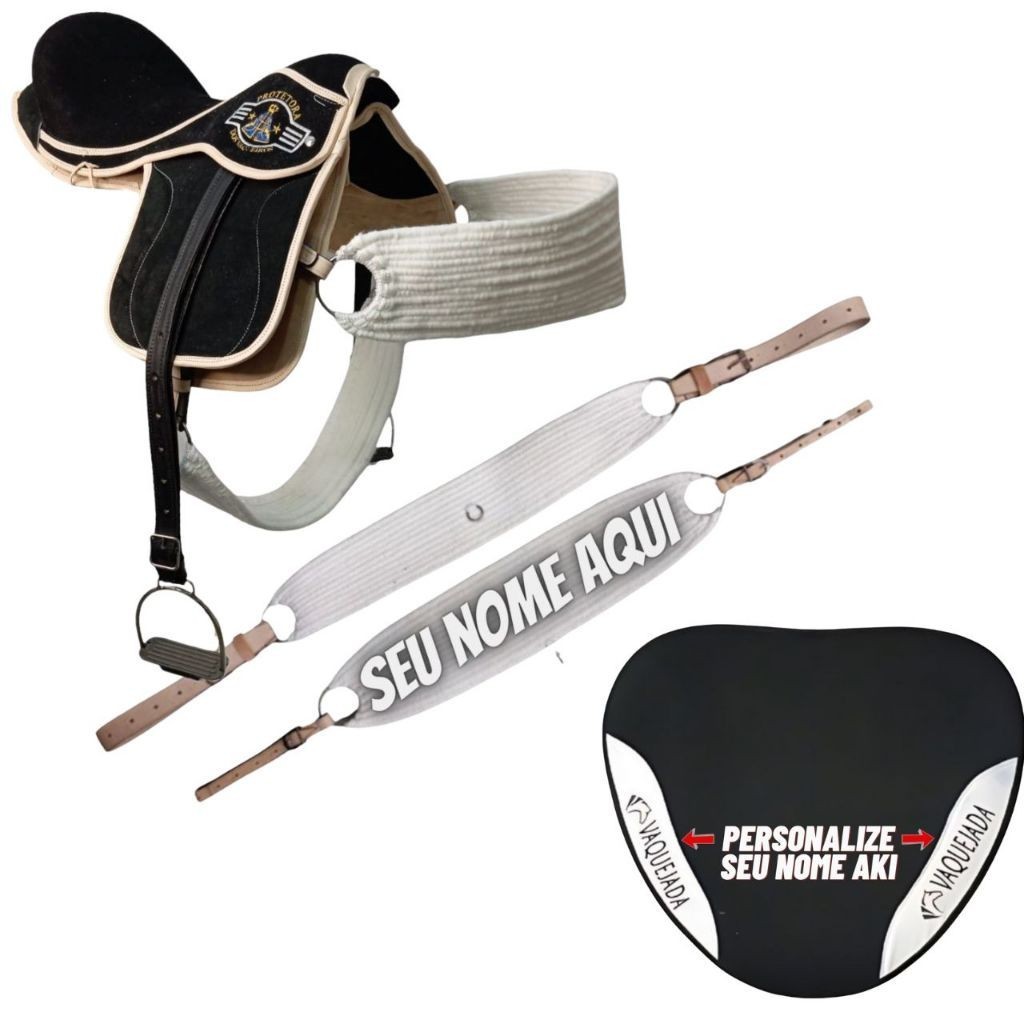 Sela Para Cavalo Passeio Selote Personalizado 15" de campo