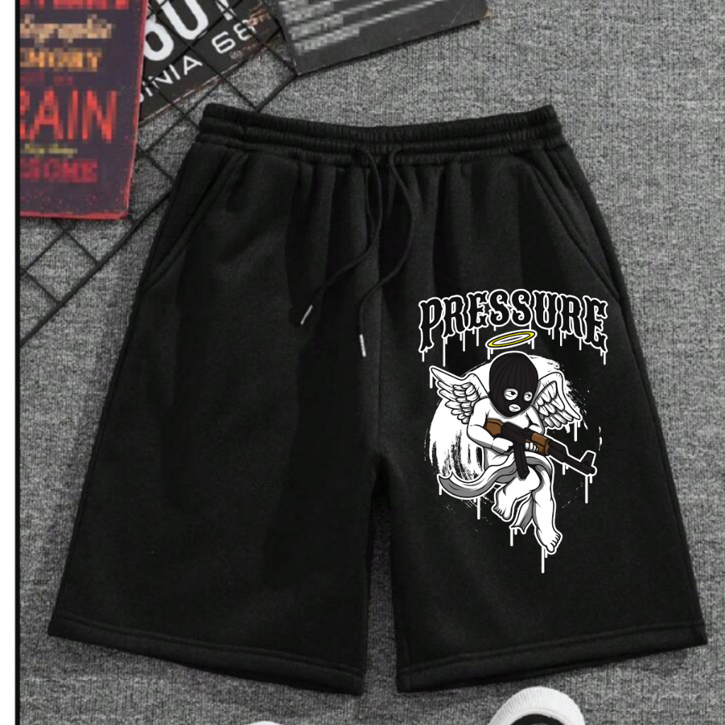 Bermuda Moletom Baby Angel Mask Gangster Ak47 Streetwear Calção Premium