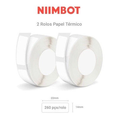 2 Rolos Papel Etiqueta Niimbot D110 D101 D11 14x22mm (520un) em Oferta na Shopee