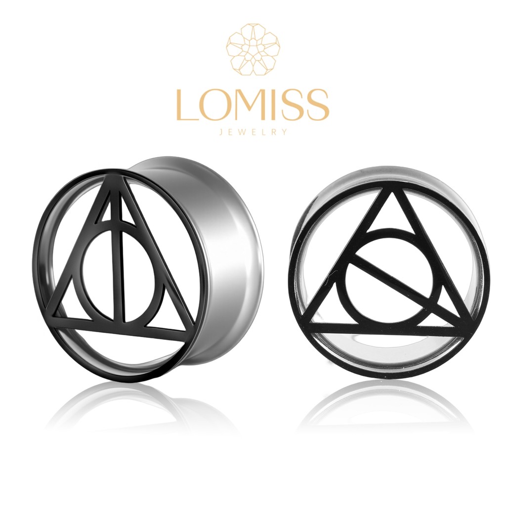 Alargador de Orelha Harry Potter e as Relíquias da Morte Aço Cirúrgico Liso | Lóbulo em Oferta na Shopee