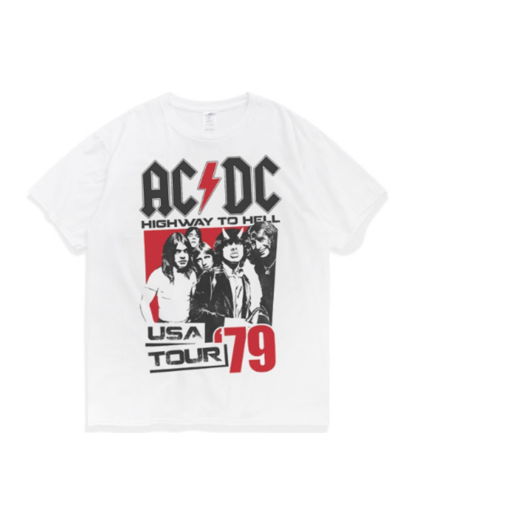 Camiseta De Hard Rock Manga Curta, Heavy Metal, Banda De Rock Clássico Europeu E Americano Acdc, Camiseta Unissex