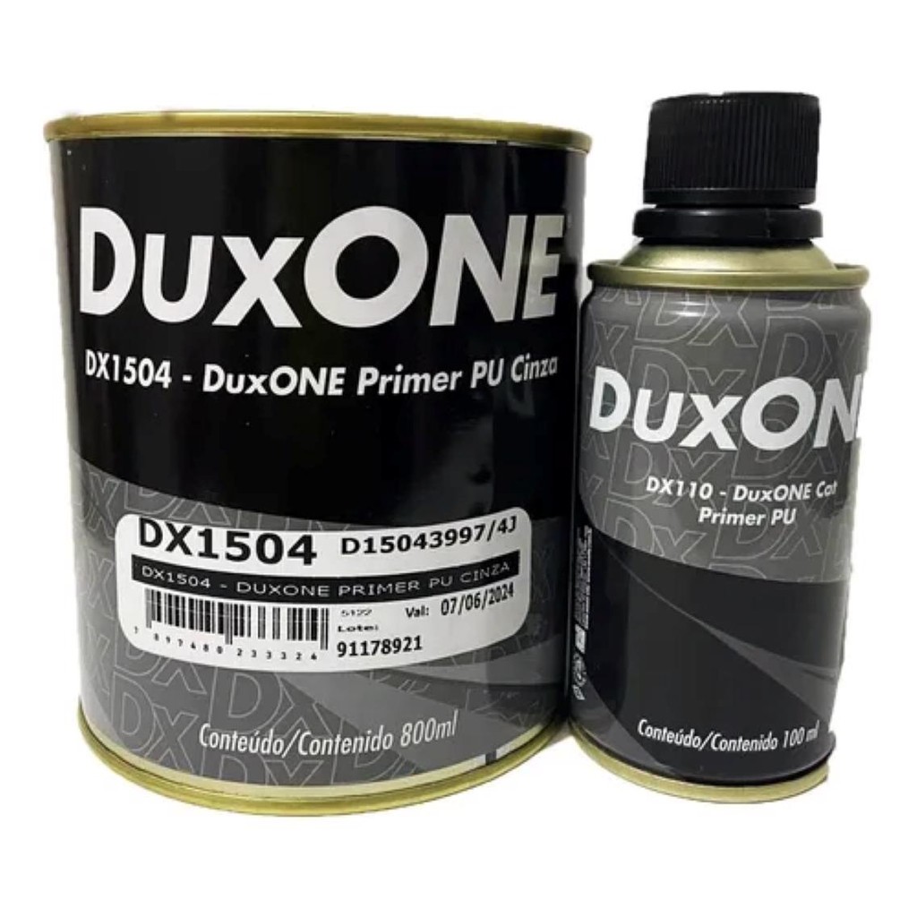 PRIMER PU CINZA 8:1 DX1504 800ML + CATALISADOR DX110ML FUNDO AUTOMOTIVO ALTO SOLIDO