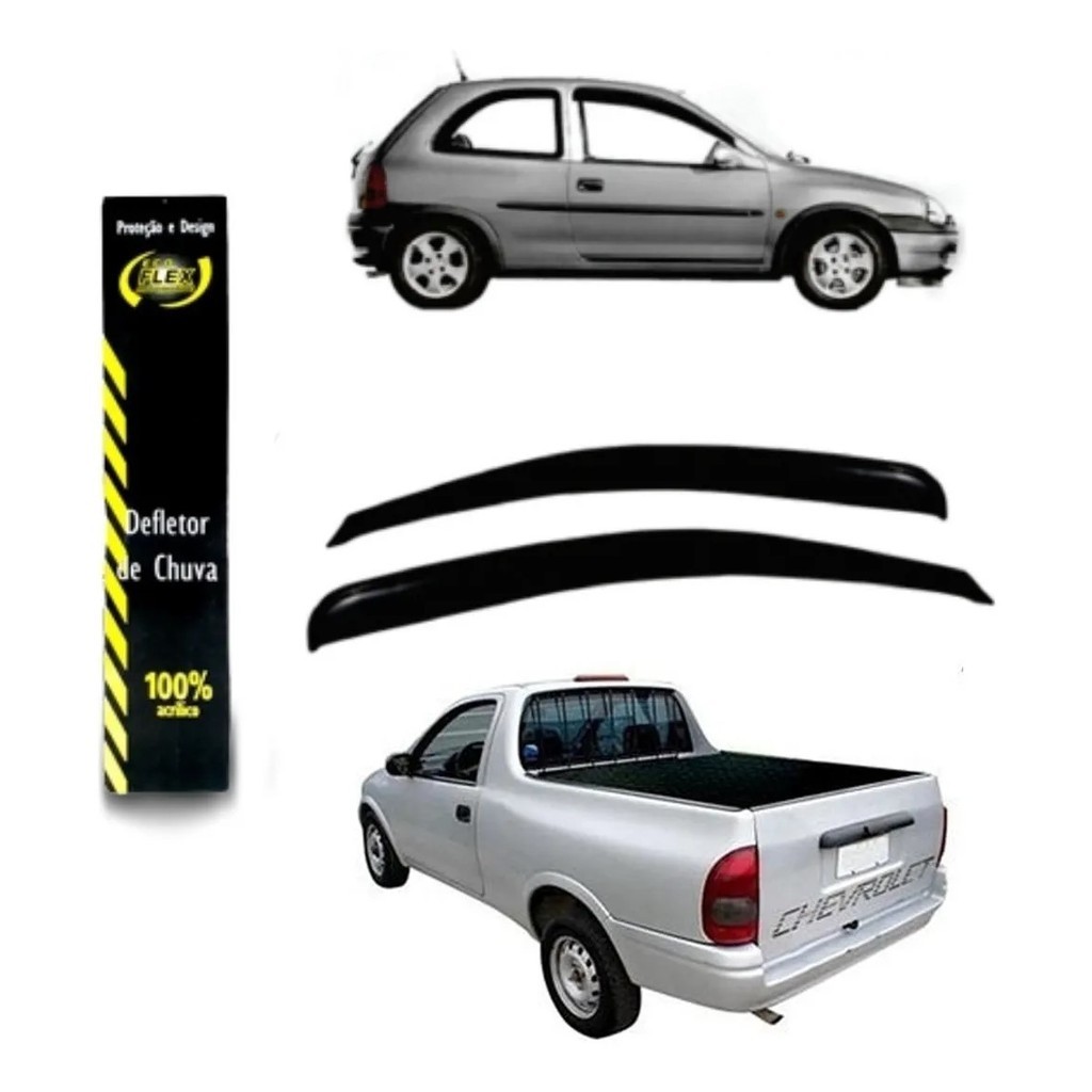 Calha De Chuva Corsa Hatch Wind Pick Up 1994 A 2003 2 Portas Cor Fumê Resistente