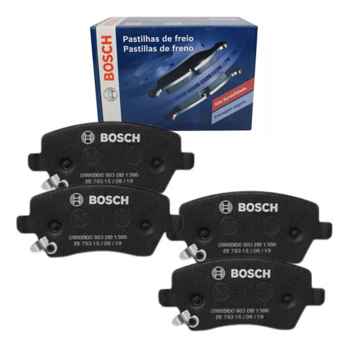 Kit 4 Pastilha Dianteira Original Bosch Captur 1.6 16v 2017 a 2021 Duster/Oroch 1.6 16v 2011 a 2021 - Spare Parts and Accessories for Vehicles