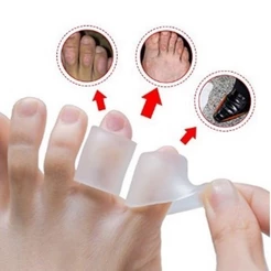 Par Protetor Dedo Silicone Anel Calo Joanete Pés Lesão Dor Promoção