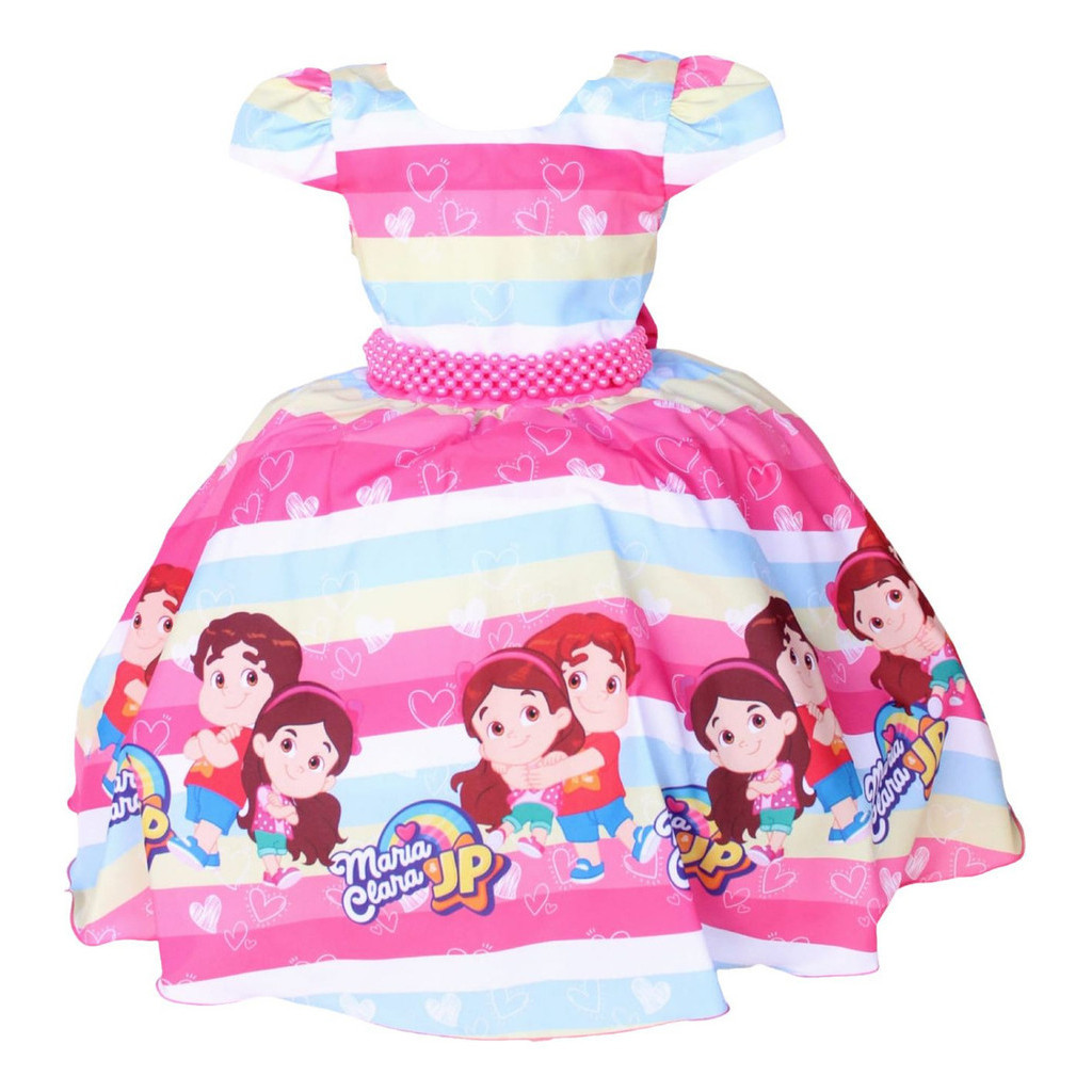 Vestido De Festa Luxo Infantil Tematico Maria Clara e Jp com Tiara em Oferta na Shopee