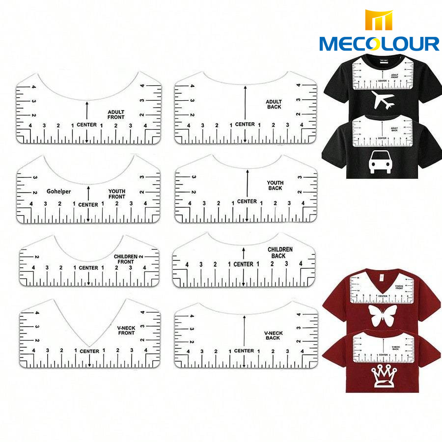 Conjunto de 8 Peças de Fitas Métricas Transparentes para Camisetas para Costura de Calibração de Roupas Mecolour em Oferta na Shopee