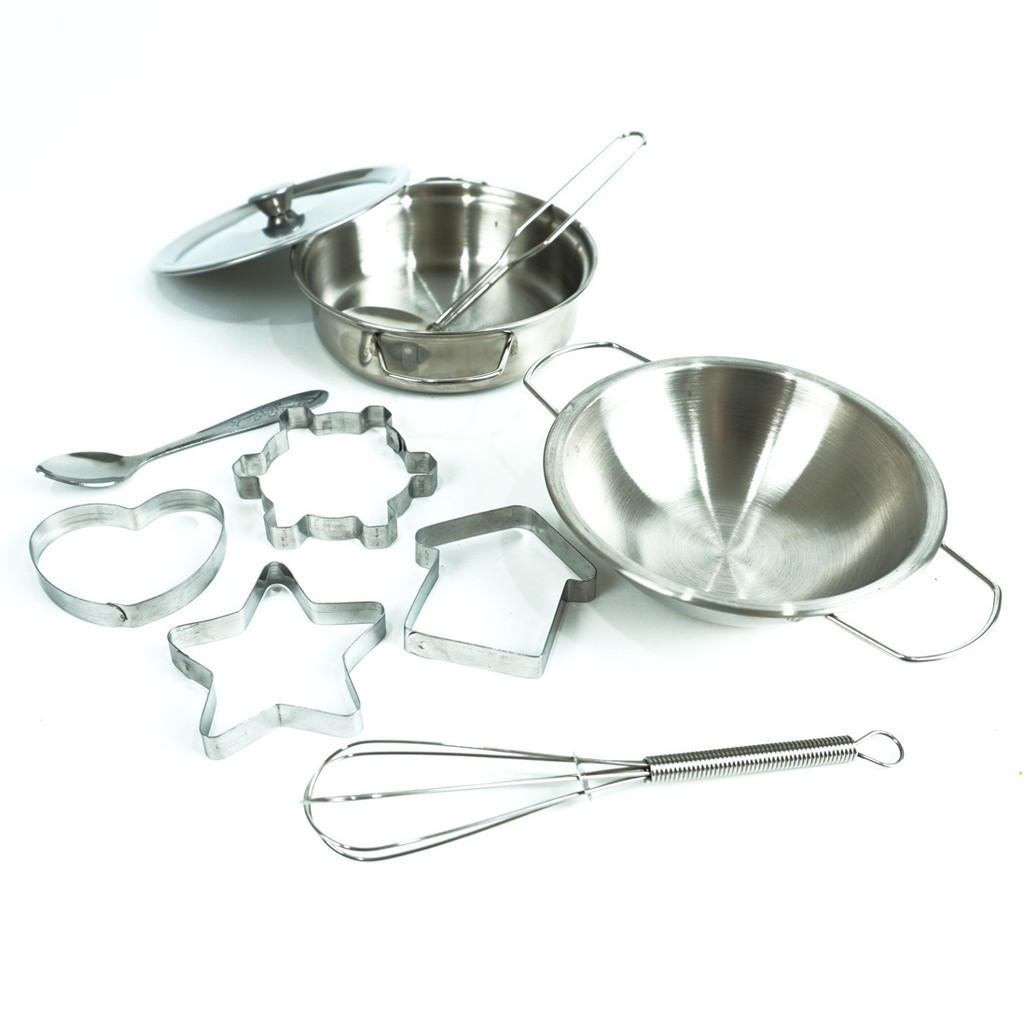 Jogo de Cozinha Kit Panelinhas Infantil de Inox com Utensílios em Oferta na Shopee