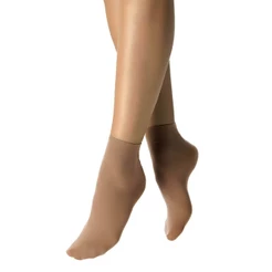 Meia Soquete Feminina Opaca Fio 40 Microfibra Preta Pó de Arroz Natural cor da Pele Macia Selene