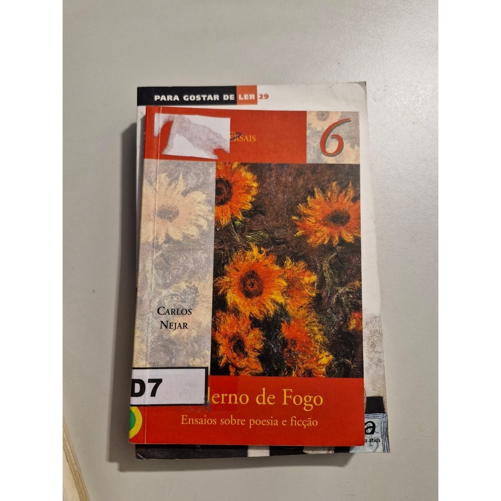 LIVRO, CADERNO DE FOGO, ENSAIOS SOBRE POESIA E FICÇÃO, COLEÇÃO ENSAIOS TRANSVERSAIS VOL.6, CARLOS NEJAR
