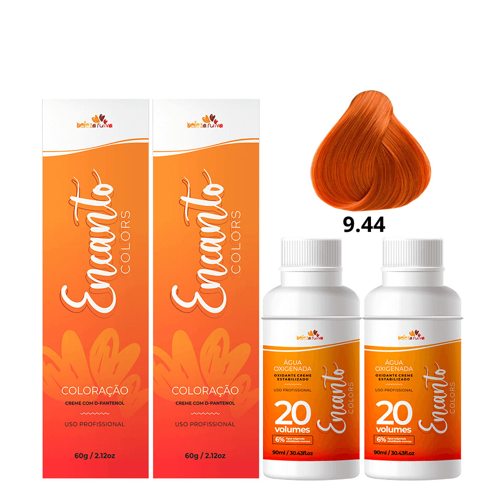 Kit Beleza Ruiva Encanto Colors 9.44 e Oxigenada 20vol 6% - Duas Unidades em Oferta na Shopee