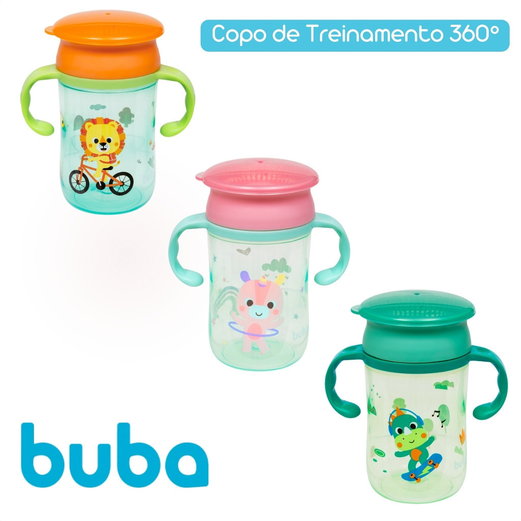 Copo Infantil para Bebê Treinamento 360° Antivazamento com Alça Buba em Oferta na Shopee