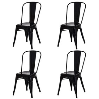 Kit 4 Cadeiras Tolix Iron Industrial Preta em Oferta na Shopee