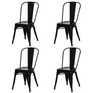 Kit 4 Cadeiras Tolix Iron Industrial Preta em Oferta na Shopee