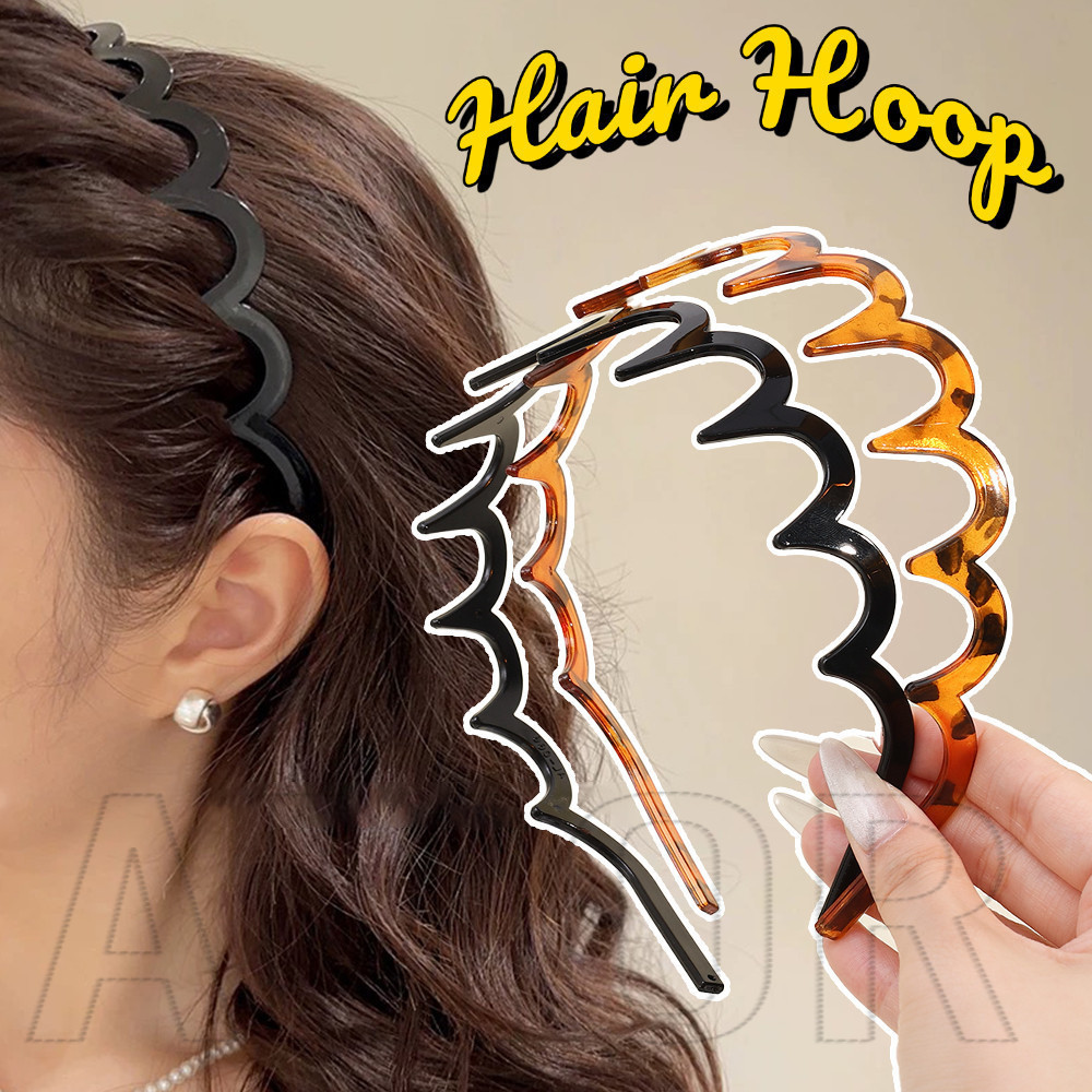 Tiara Dentada De Resina-Acessórios De Cabelo Femininos-Argola Com Pente Ondulado-Alta Elasticidade , Antiderrapante-Para