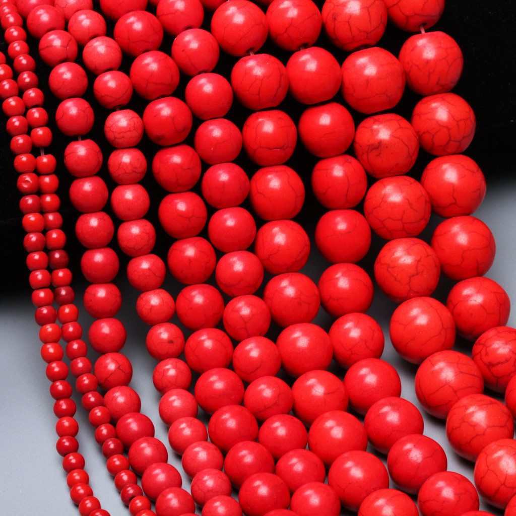 15-40Pcs 4-14mm Bijuteria Acessórios Pedras De Pinho Vermelho Contas De Redondas Pulseira Corrente De Pés Para Cabelos Brincos De Conta