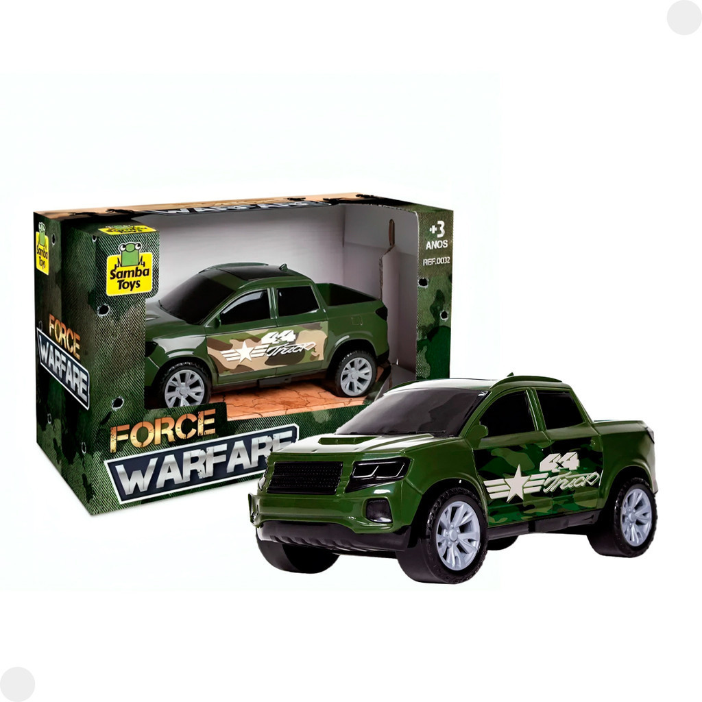 Carrinho Pick Up Force Warfare Verde 0032 - Samba Toys - Mom & Baby