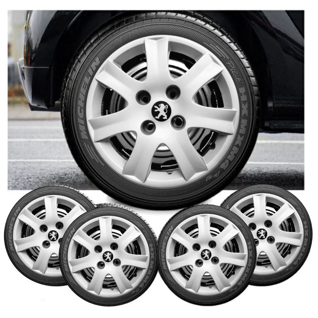 Jogo 4 calotas aro 14 Peugeot 206 207 307 Partner Hoggar