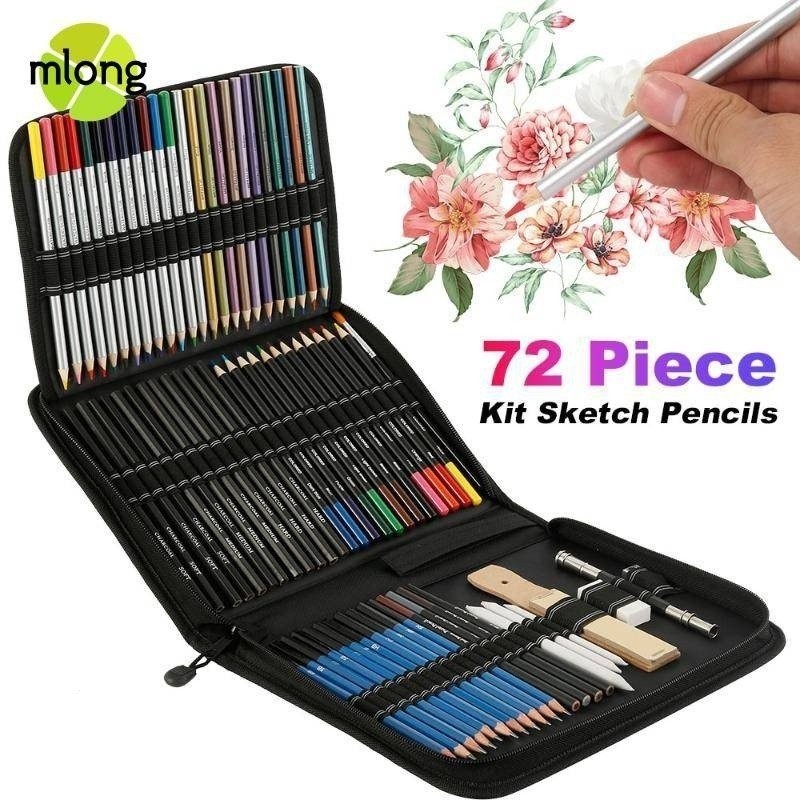 Imagem Conjunto De Lápis De Desenho Profissional Kit De Desenho 96/72/51/41 Peças/Desenlist Kit/Lápis Com 96/72/51/41 Peças Para Desenho/Papelaria VCZM