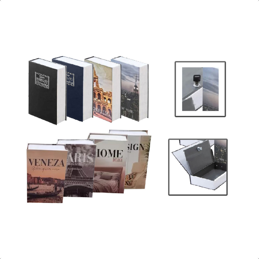 Livro Cofre Camuflado C/ Chave Porta Joia Dinheiro Qualidade