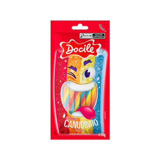 Canudinho Colorido Morango Cítrico 70g - Docile em Oferta na Shopee