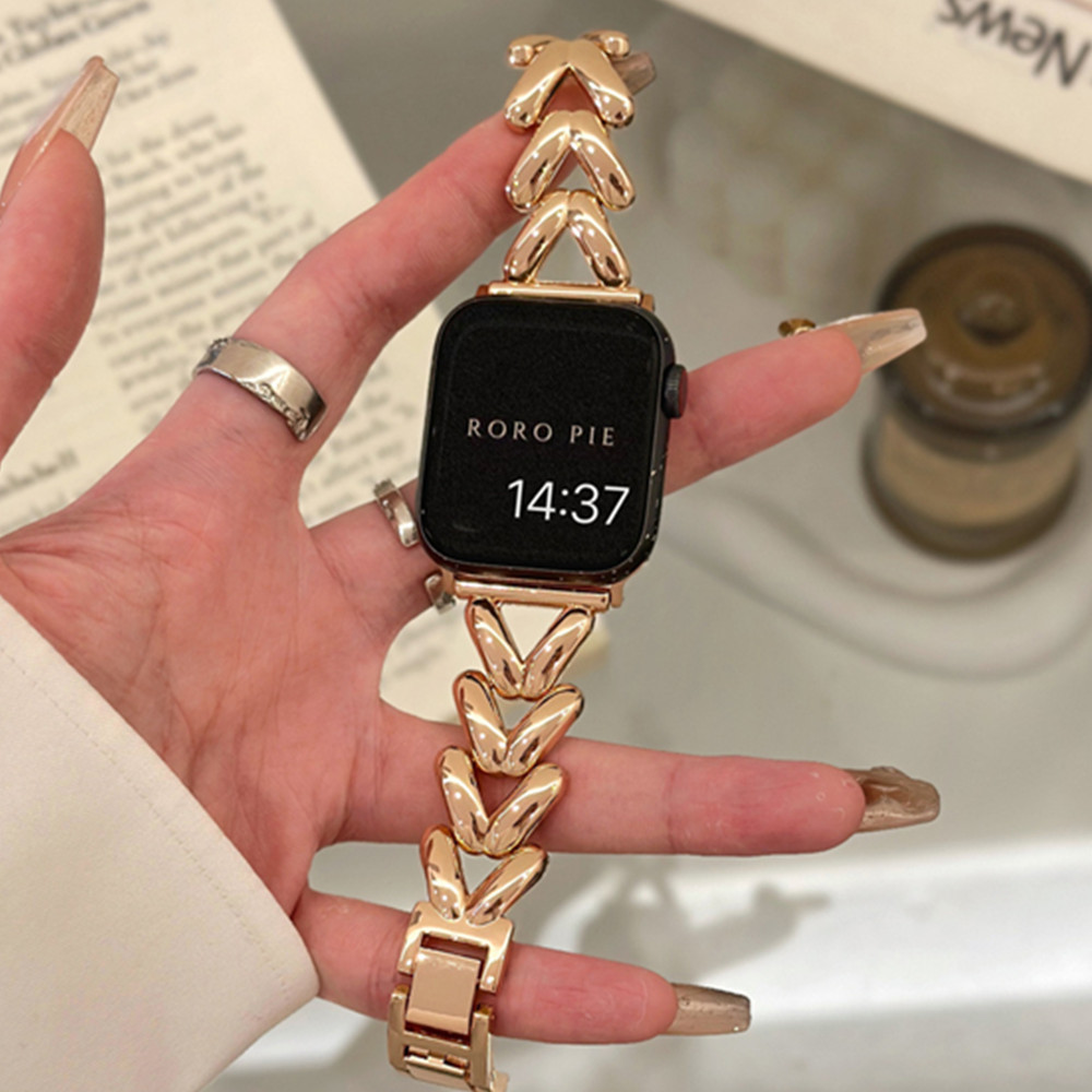 Bracelete De Aço Inoxidável De Luxo Para Relógio A-pple Ultra 49mm 45mm 44mm 38mm 40mm 42mm 41mm Banda Moda Pulseira iWatch Série 9 8 SE 7 6 5 4 3 2 1