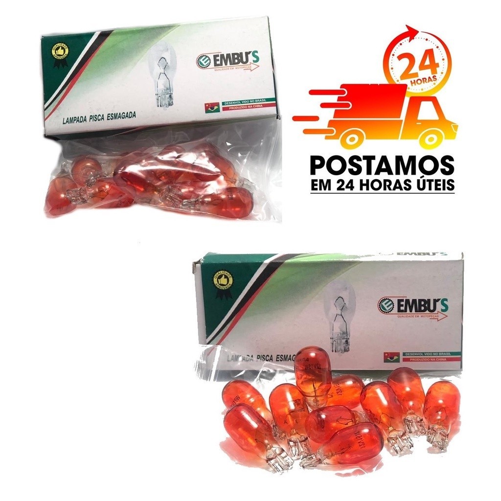 Lâmpada Pisca Kit 10 Unidades Honda Titan 150 Ks/es (12v 15w - laranja) - EMBUS em Oferta na Shopee
