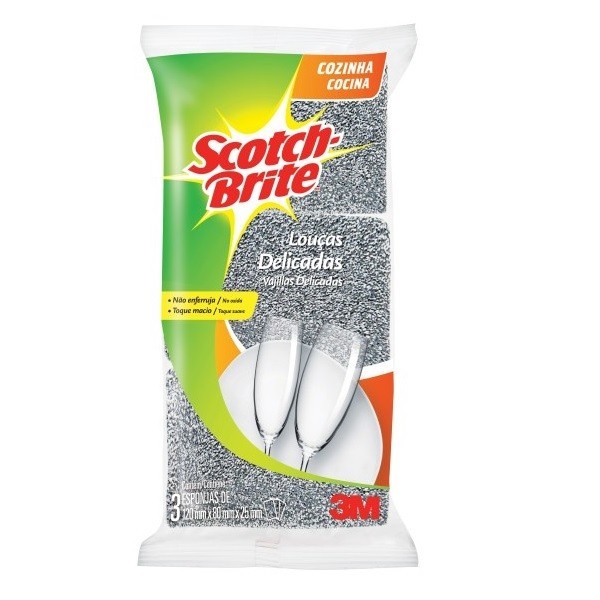 Esponja Prateada SCOTCH-BRITE 3M ANTI Risco 3 UNID - Home & Living