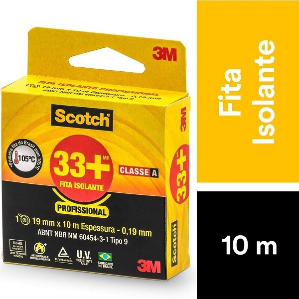 Fita Isolante 3M SCOTCH 33+ 19MM X 10M em Oferta na Shopee