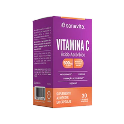 Vitamina C Ácido Ascórbico 30 Cápsulas Sanavita