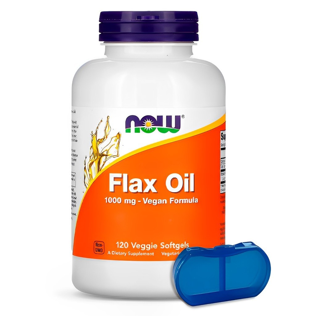 Óleo de Linhaça 1000mg Now Foods 120 Soft + Porta Cápsulas em Oferta na Shopee