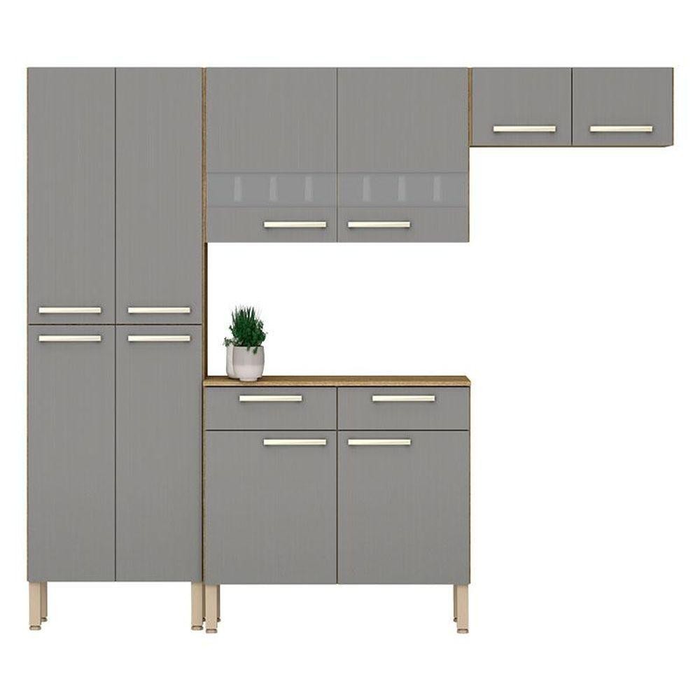 Kit Cozinha Nala 4 Peças Freijó Gris - Kits Paraná em Oferta na Shopee