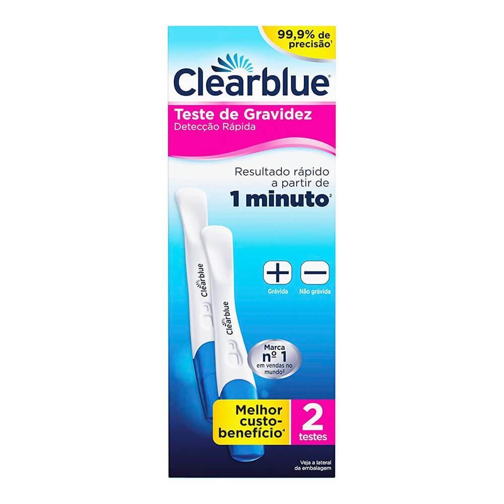 CLEARBLUE TESTE DE GRAVIDEZ DETECÇÃO RÁPIDA COM 2 UNIDADES