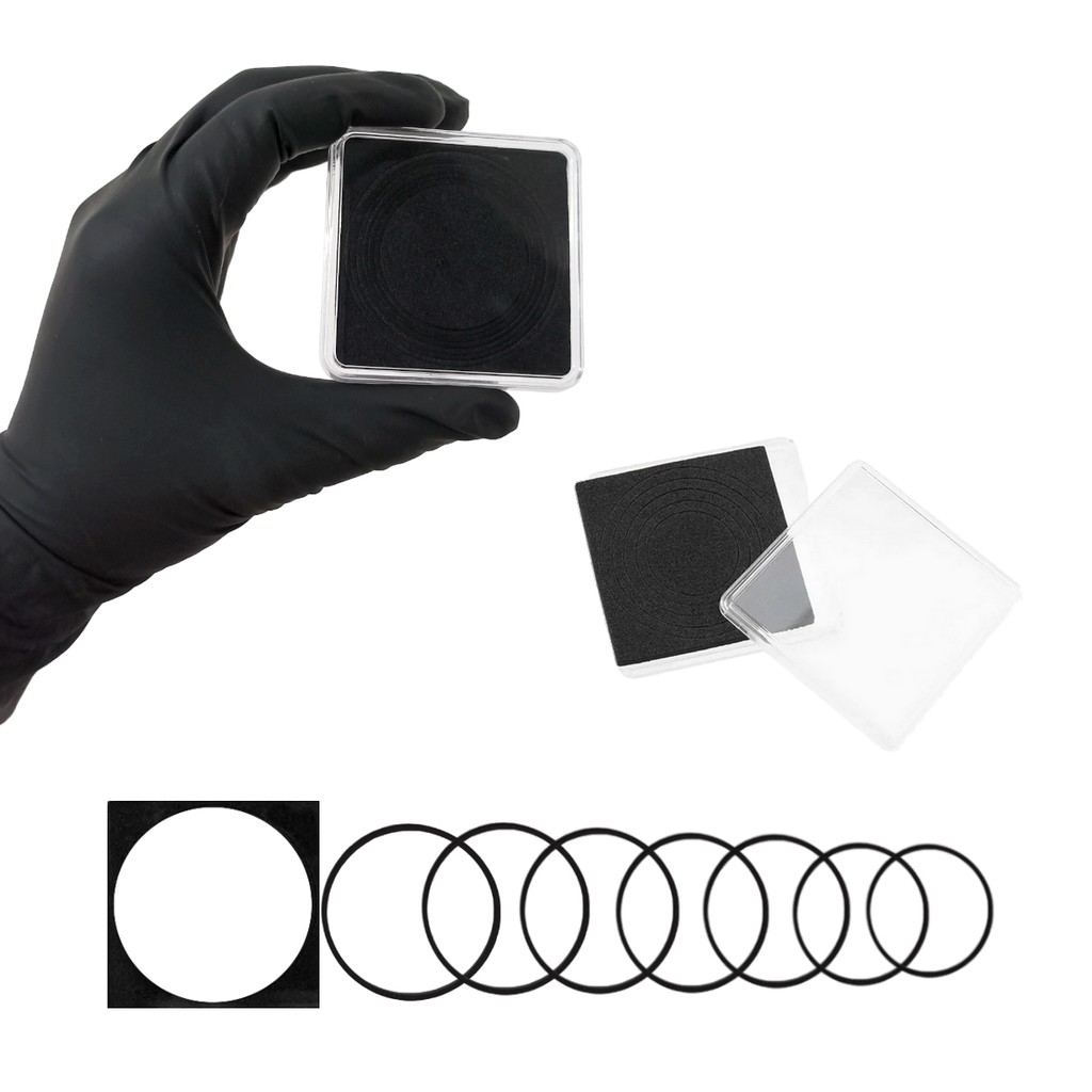 Capsula Porta Moeda Molde Ajustável Quadrado De Acrílico 65mm Case Coin Holder
