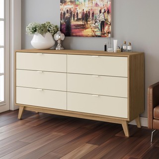 Cômoda Kappesberg 6 gavetas Itapuã/Argila em Oferta na Shopee