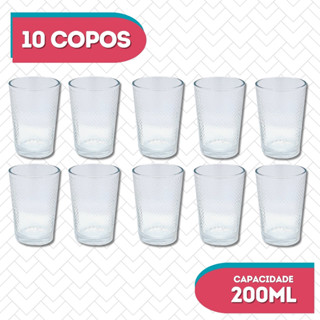 Jogo de Copos de Vidro Arizona Para Água e Suco 200ml 10 Pcs em Oferta na Shopee