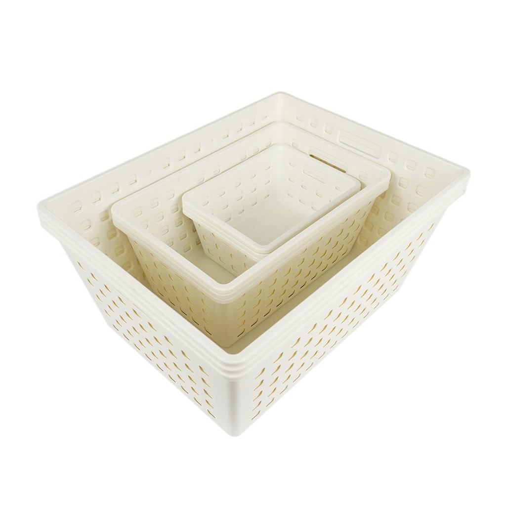 Kit de 9 Cestos Organizadores de 3 Tamanhos Square - Dasplast em Oferta na Shopee