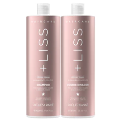 Kit Hair Care Liss Jacques Janine Shampoo Sem Sal 800ml + Condicionador Leave-in 750ml Liso e Brilho